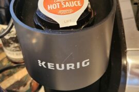 Hot sauce cup fits into a Keurig, new spicy drink anyone?