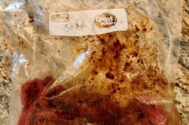 Jerky is marinating. See types below.