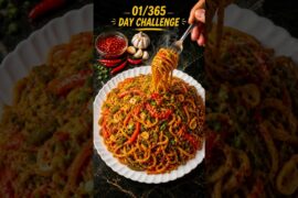 Day 1 of 365❤️Chilli Garlic Schezwan Noodles🍜#shorts#foodshorts#noodles#cookingshorts#food#recipe