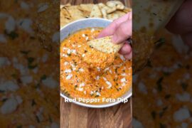 Red Pepper Feta Dip 🫑🧄 #shorts