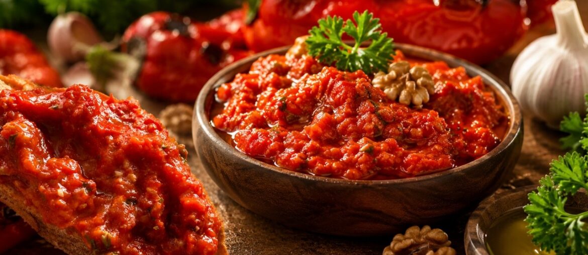 Roasted Bell Pepper Appetizer with Walnuts and Garlic | Easy Homemade Recipe