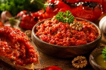 Roasted Bell Pepper Appetizer with Walnuts and Garlic | Easy Homemade Recipe