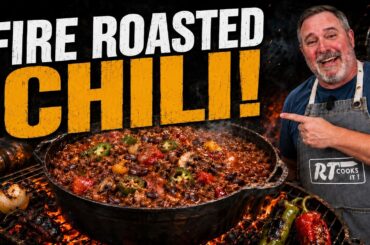 Fire Roasted Chili on Hot Coals | Smoky Campfire Chili Recipe!