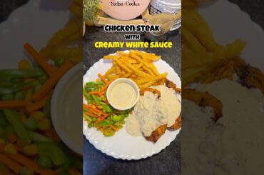 Resturant Style Chicken Steak with white sauce🤌🏻🤤 #steakdinner