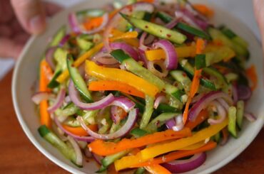 Cucumber Onion Bell Pepper Salad | Grandma's Cucumber and Onion Salad Recipe