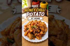 Crispy Honey Chilli Potato in 15 Minutes 🍯🌶️ #foodshorts #recipe#HoneyChilliPotato#fyp #tastymeals