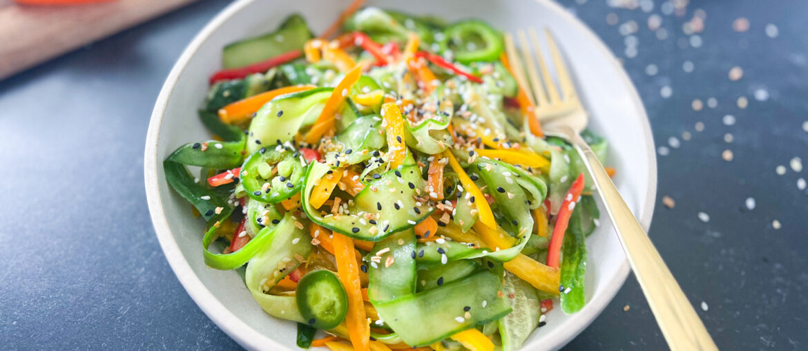 TikTok-Inspired Cucumber Bell Pepper Salad Recipe