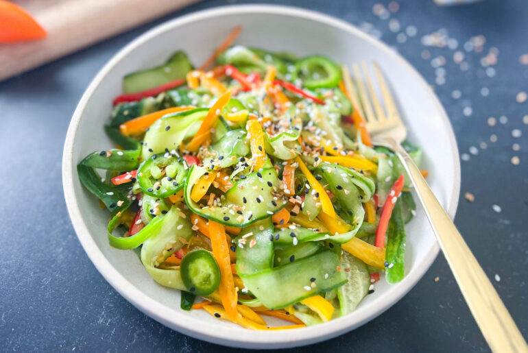 TikTok-Inspired Cucumber Bell Pepper Salad Recipe
