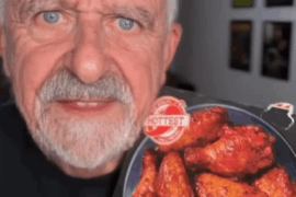 Lee Chapman (from England) eats XXX hot wings (from Iceland).