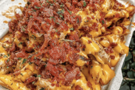 Spicy cheesy chili con carne fries