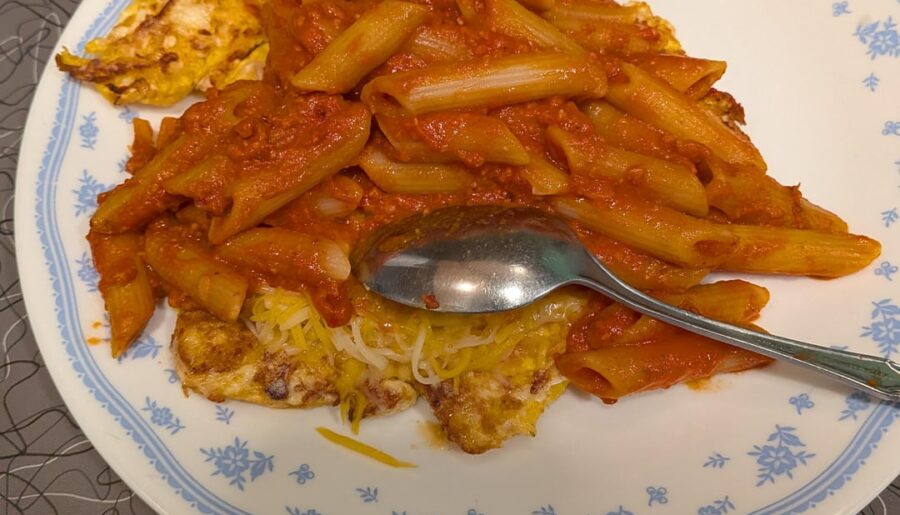 Deconstructed Mexican French Italian omelette