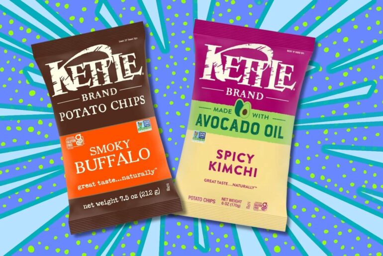 new kettle brand chips: spicy kimchi and smoky buffalo