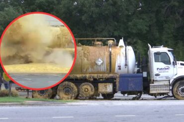 Video: Chemical truck explodes in restaurant parking lot in South Carolina