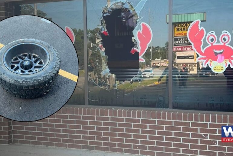 ‘Pretty bad’: Tire flies off truck Thursday, crashes through OMG Seafood in Thomasville