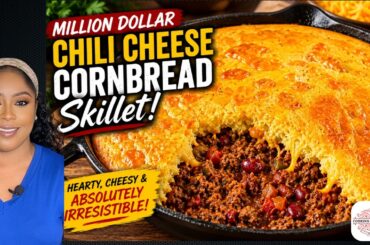 How to Make the Best Chili Cheese Cornbread Skillet!