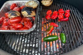 Made a fire roasted salsa with some garden vegetables