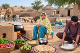 Pakistan Desert Village Life | Stuffed Bell Pepper Chicken & Traditional Moong Dal Halwa Recipe