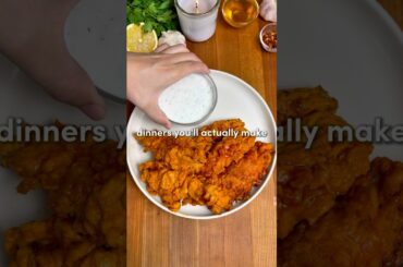 Hot Honey Chicken Tenders 🔥🍯 (Full recipe in description & comments)