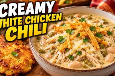 Creamy Crockpot White Chicken Chili | Easy Rotisserie Chicken Recipe