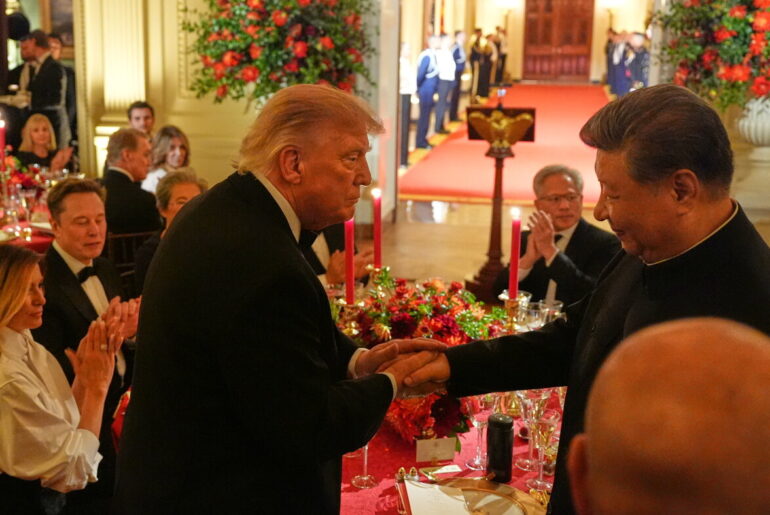 Trump's state dinner for Xi features sea bass and a long list of tech titans : NPR