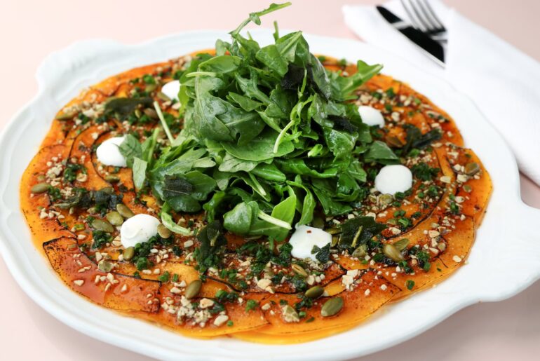 Winter squash carpaccio is a well-conceived New England-meets-Italian-meets-eating-light invention. (But in these parts, we grow summer squash, too.)