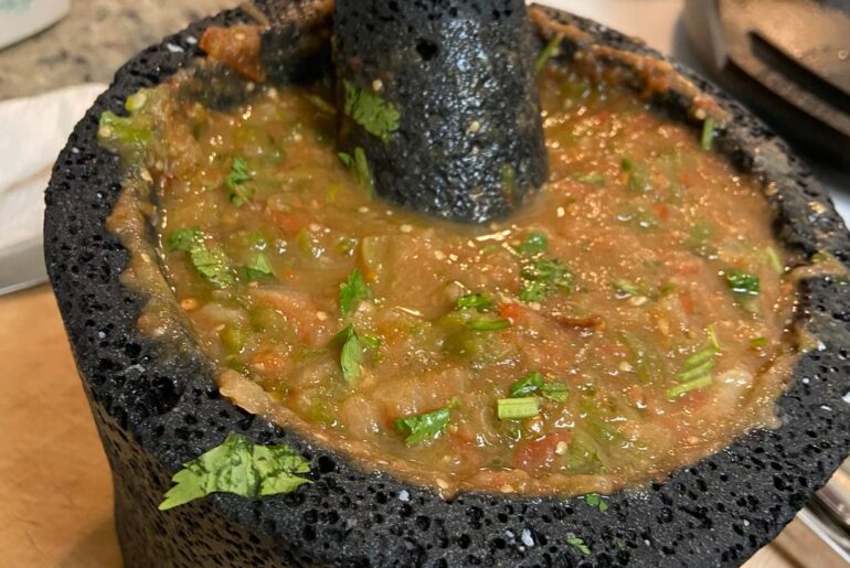 First salsa on my new molcajete