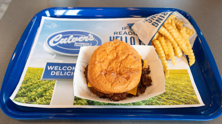 Culver's fast food restaurant exterior sign and trademark logo