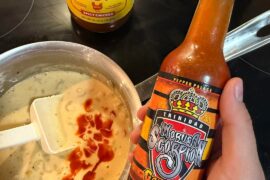 First thing I made with this hot sauce: Nashville Hot Mac and cheese + last chip challenge