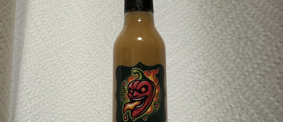 Peach scorpion pepper sauce.