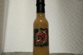 Peach scorpion pepper sauce.