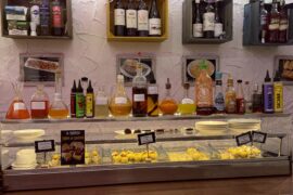 The hot sauce collection at this bar in Logrono, Spain