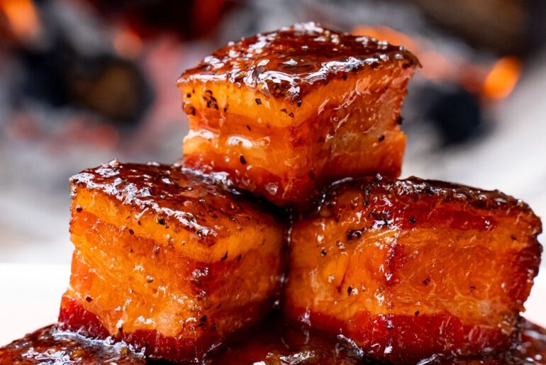Peach tea pork belly from InterStellar BBQ.