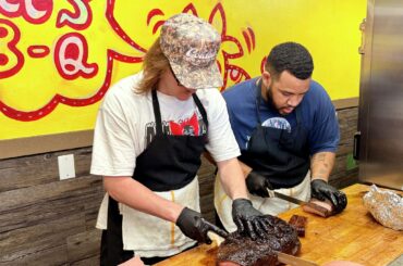 Chef and owner Andrew Savoie poses with pork rib carnitas at Resident Taqueria in East Dallas, Texas, Thursday, Oct. 16, 2025. The restaurant was awarded a Michelin Bib Gourmand listing on Oct. 8, 2026.