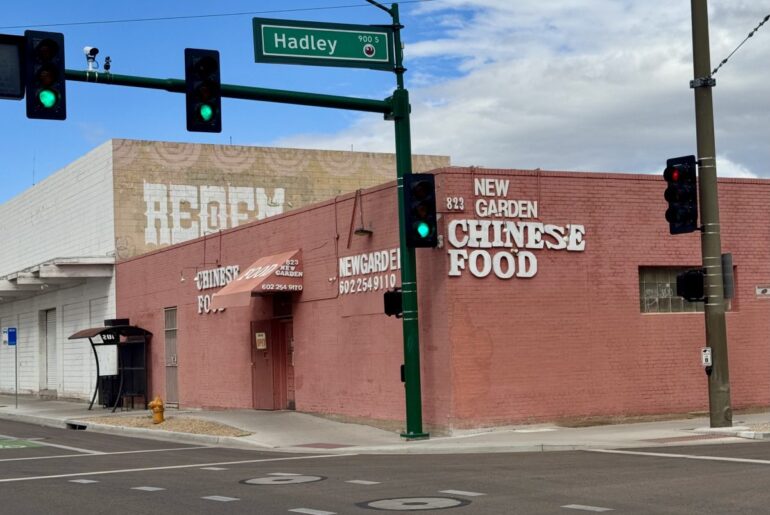 the outside of New Garden Restaurant in South Phoenix.