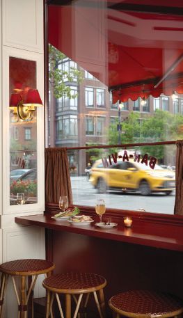 The view from inside Le Diveâs âBar Ã  Vinâ windows captures the easy Parisian-cafe spirit of its West Village home. LIZ CLAYMAN