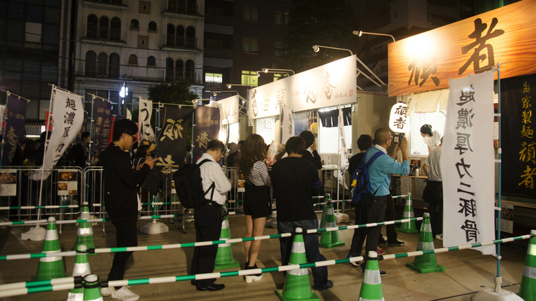 People lined up for ramen at Tokyo Ramen Festa